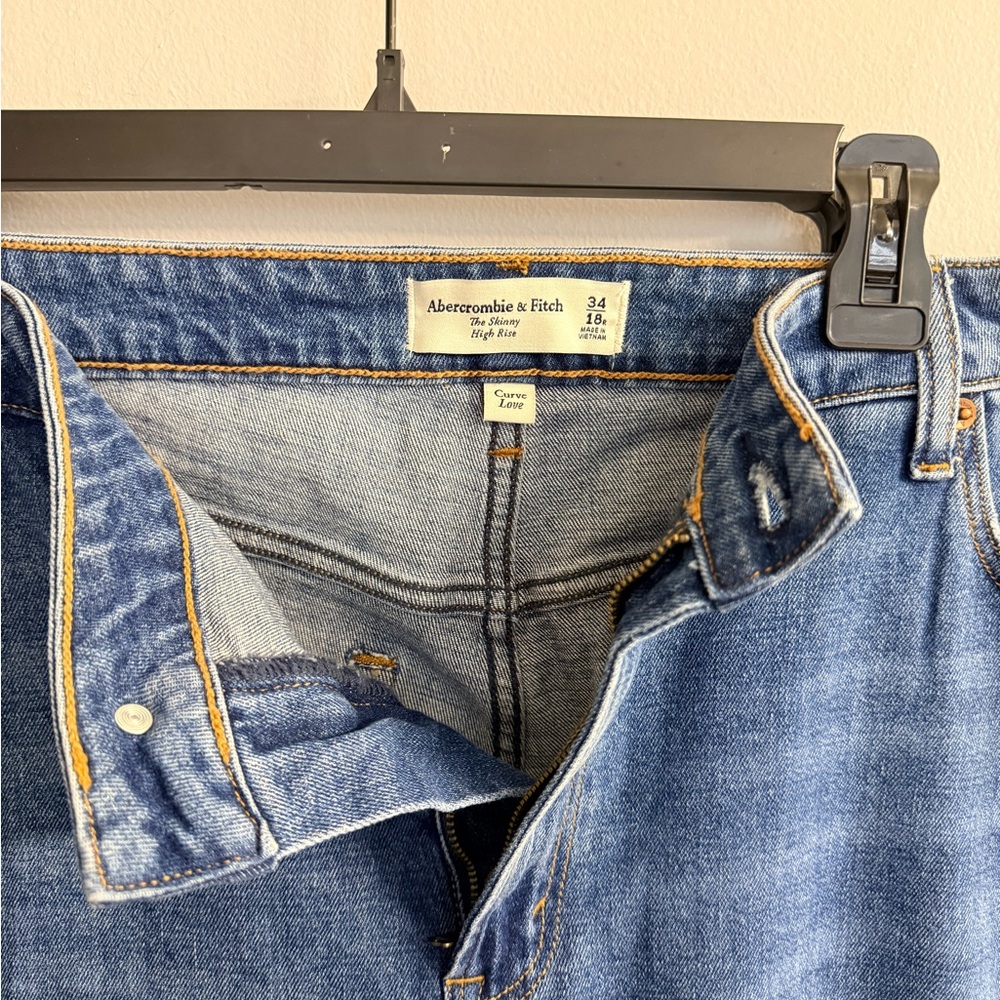 Abercrombie & Fitch The Skinny Ankle Curve Love High Rise Jeans Size 18R NWT - Picture 3 of 12
